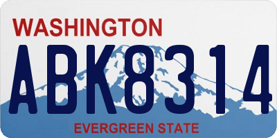 WA license plate ABK8314