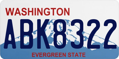 WA license plate ABK8322