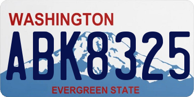 WA license plate ABK8325