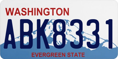 WA license plate ABK8331