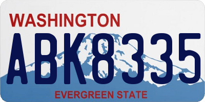 WA license plate ABK8335