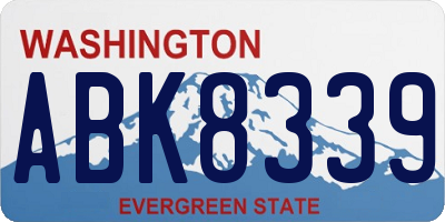 WA license plate ABK8339