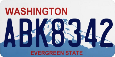 WA license plate ABK8342