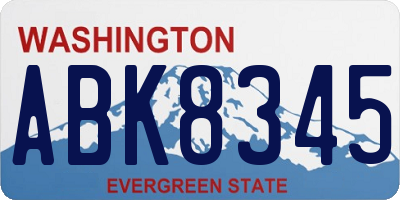 WA license plate ABK8345