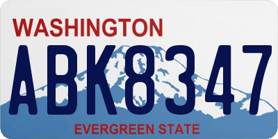 WA license plate ABK8347