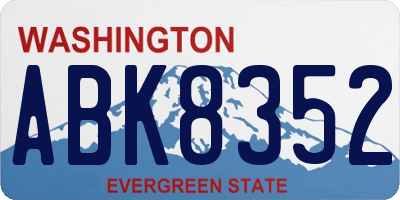 WA license plate ABK8352
