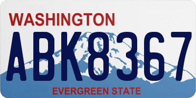 WA license plate ABK8367