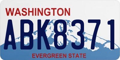 WA license plate ABK8371