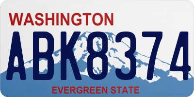WA license plate ABK8374