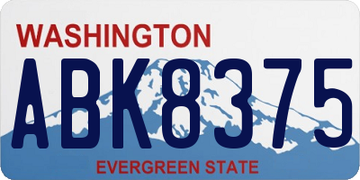 WA license plate ABK8375