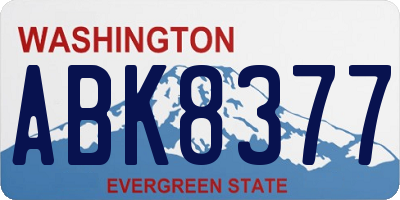 WA license plate ABK8377