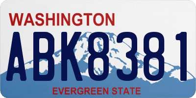 WA license plate ABK8381