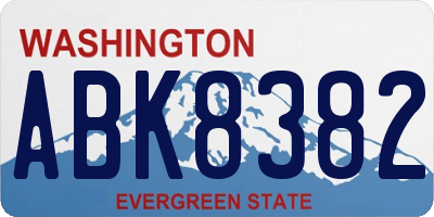 WA license plate ABK8382