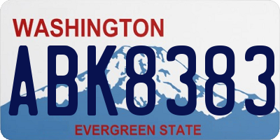 WA license plate ABK8383