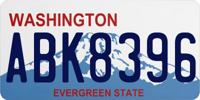 WA license plate ABK8396