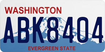 WA license plate ABK8404