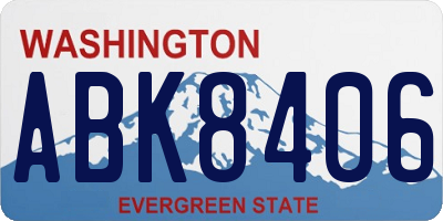 WA license plate ABK8406