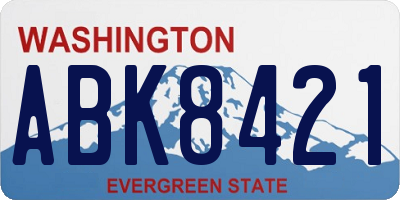 WA license plate ABK8421