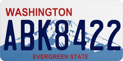WA license plate ABK8422