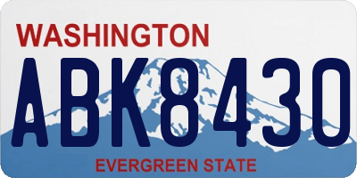 WA license plate ABK8430