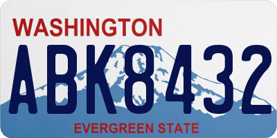 WA license plate ABK8432