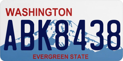 WA license plate ABK8438