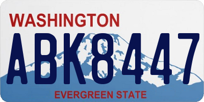 WA license plate ABK8447