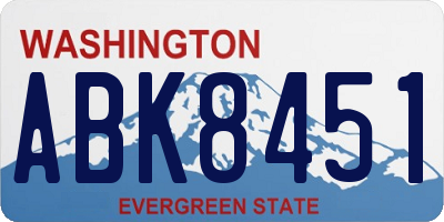 WA license plate ABK8451