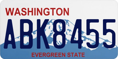 WA license plate ABK8455