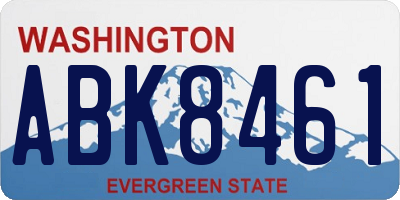 WA license plate ABK8461