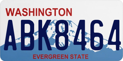 WA license plate ABK8464
