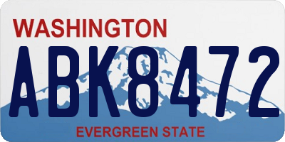 WA license plate ABK8472