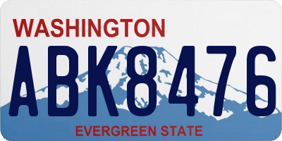 WA license plate ABK8476