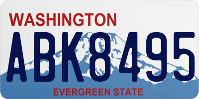 WA license plate ABK8495