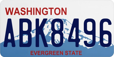 WA license plate ABK8496