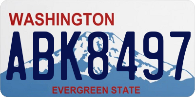 WA license plate ABK8497