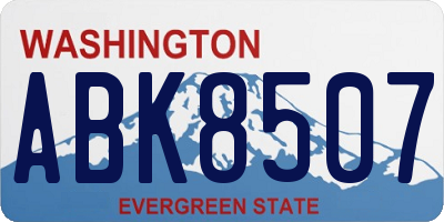 WA license plate ABK8507