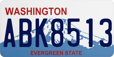 WA license plate ABK8513