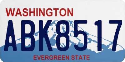 WA license plate ABK8517