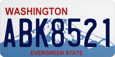 WA license plate ABK8521