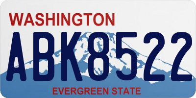 WA license plate ABK8522