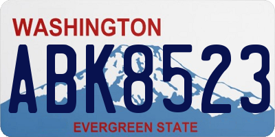WA license plate ABK8523