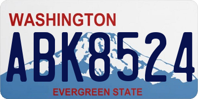 WA license plate ABK8524