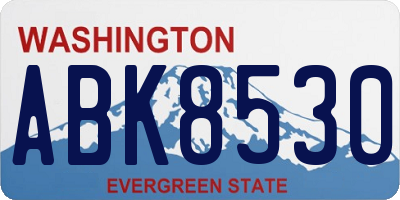 WA license plate ABK8530