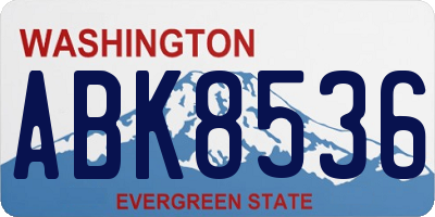 WA license plate ABK8536
