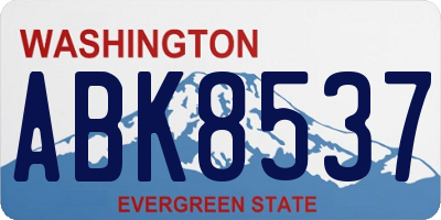 WA license plate ABK8537