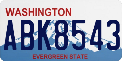 WA license plate ABK8543