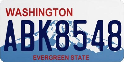 WA license plate ABK8548