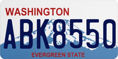 WA license plate ABK8550