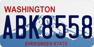 WA license plate ABK8558